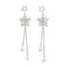 Star Sea Shiguang Star Series Earrings, original design for women, sweet and cool style, fashionable and versatile, high-end ear bone clip earrings Item Picture